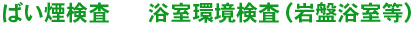 ばい煙検査 浴室環境検査(岩盤浴室等)
